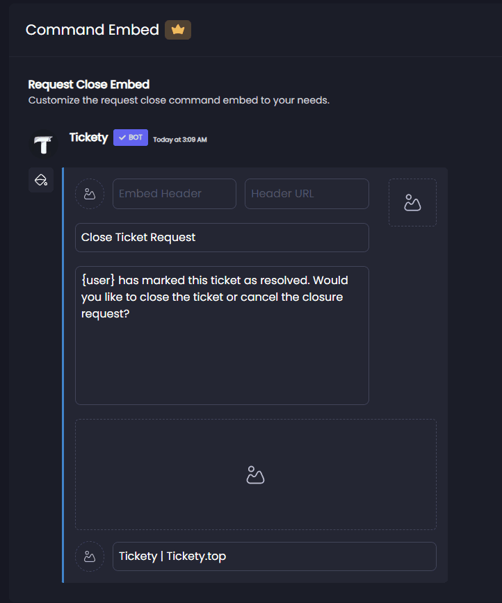Request Close Command Embed