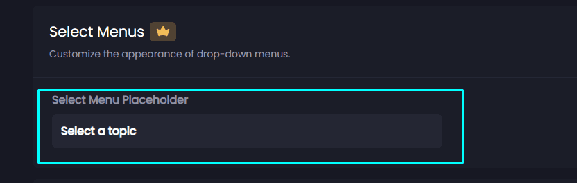 Select topic in Dashboard