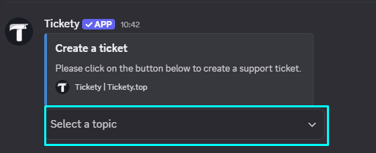 Select topic in Discord