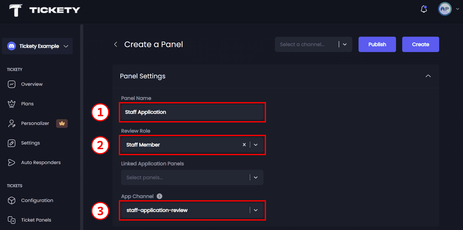 Application Panel Details