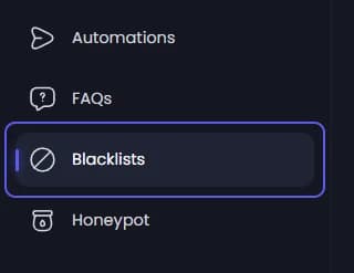 Blacklists in the sidebar