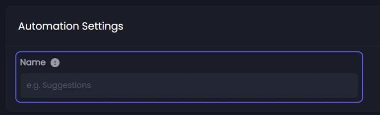 Name under Automation Settings