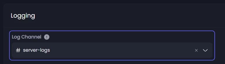 Log Channel on the Logging tab