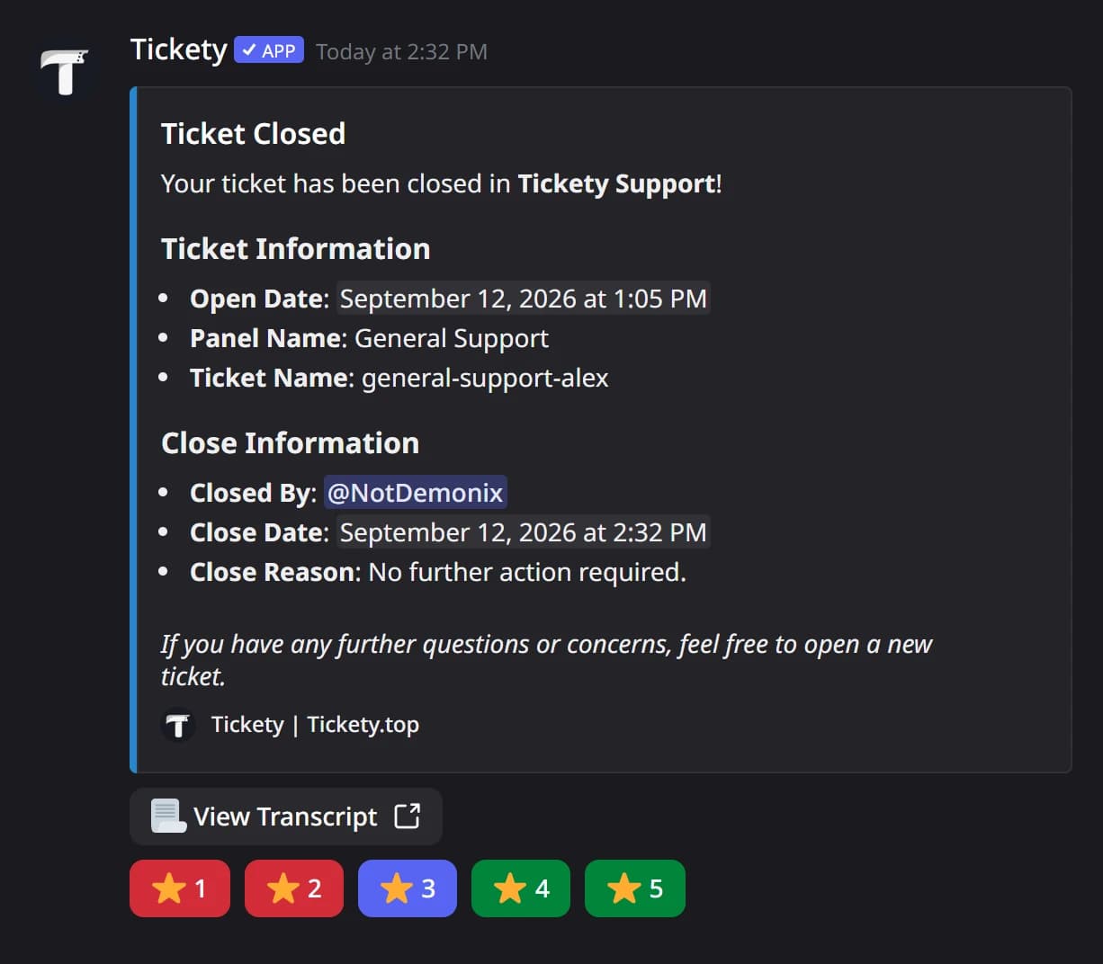 The star buttons in the close DM