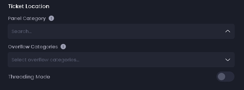Ticket Panel Configuration