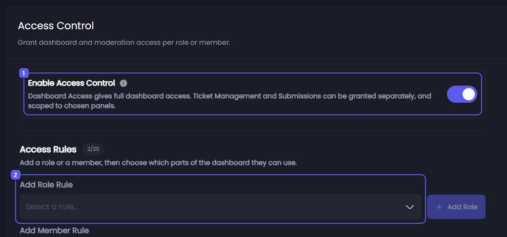 Enable Access Control and Add Role Rule