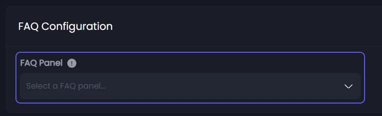 FAQ Panel under FAQ Configuration