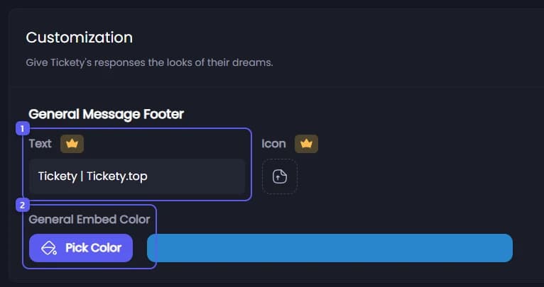 Text and General Embed Color under Customization