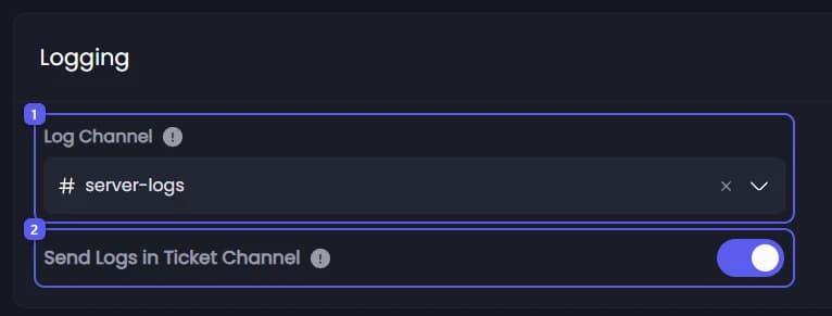 Log Channel and Send Logs in Ticket Channel