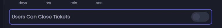Users Can Close Tickets in Ticket Settings