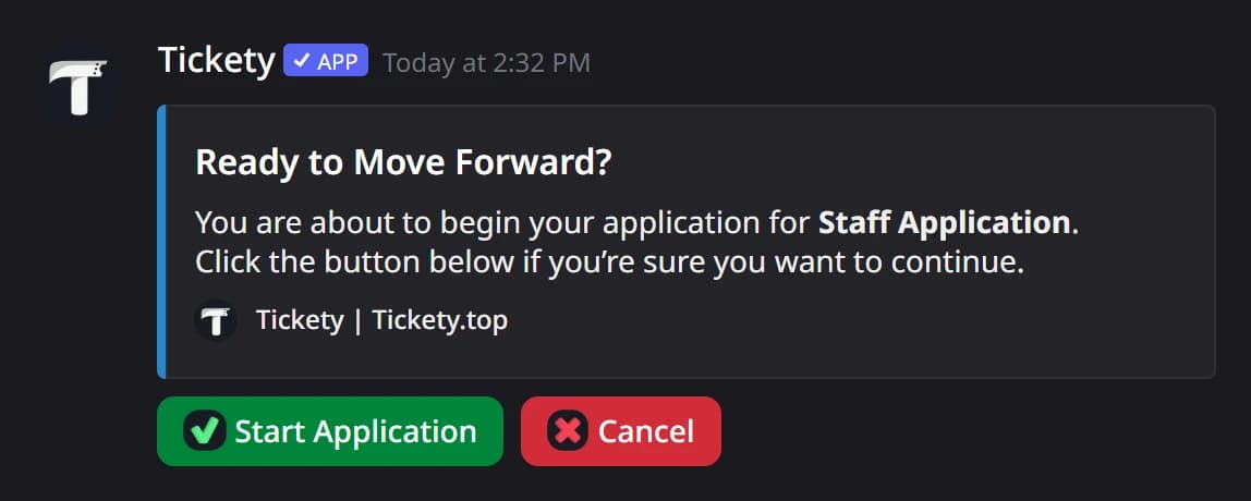 The DM that starts an application