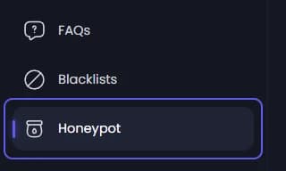 Honeypot in the sidebar