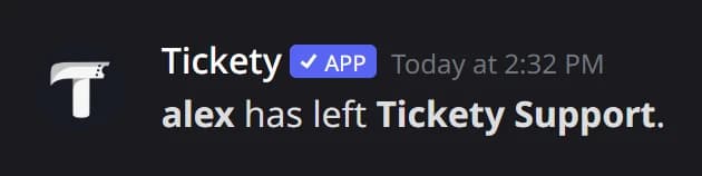 The default leave message in Discord