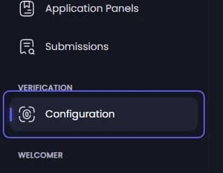 Configuration under Verification in the sidebar